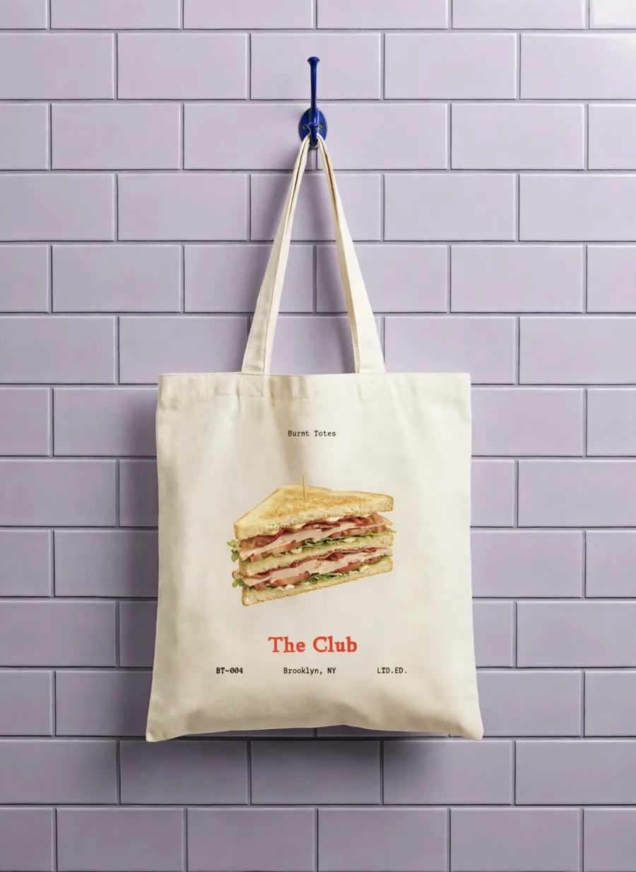 The Club tote hanging on a hook